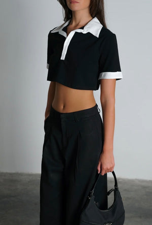 חולצת פולה חולצה שחור GOVANA