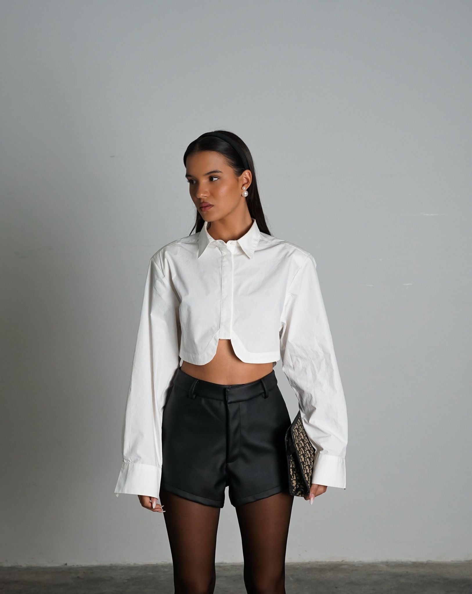 חולצת סטריפ חולצה לבן GOVANA