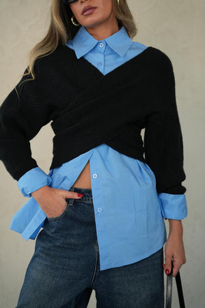 סריג אליאנה חולצה שחור O.S RFA