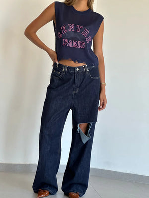 מכנס ג'ינס ליהי ג׳ינס one-size-36-40 בלו-ווש טיאגו