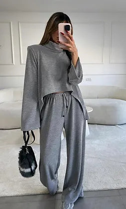 חליפת סריג אפורה חליפה אפור o-s נטלי שווילי