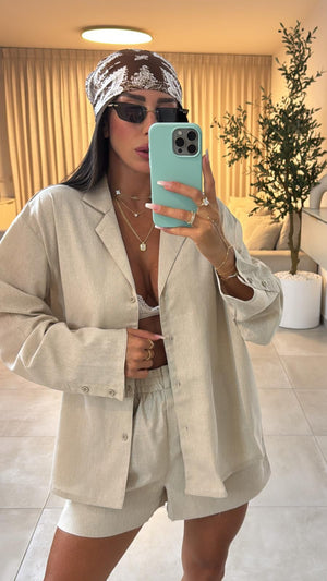 חליפת פישתן 100% חליפה אפור כהה M גליתה