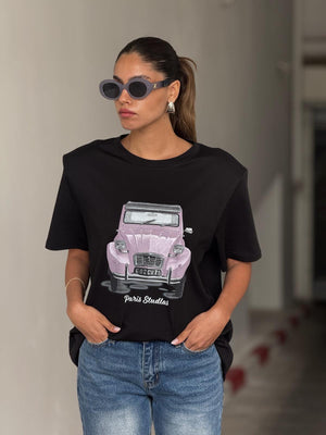 חולצת שנית חולצה שחור O.S טיאגו