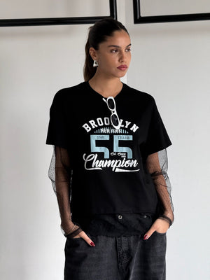 חולצת צליל חולצה שחור טיאגו