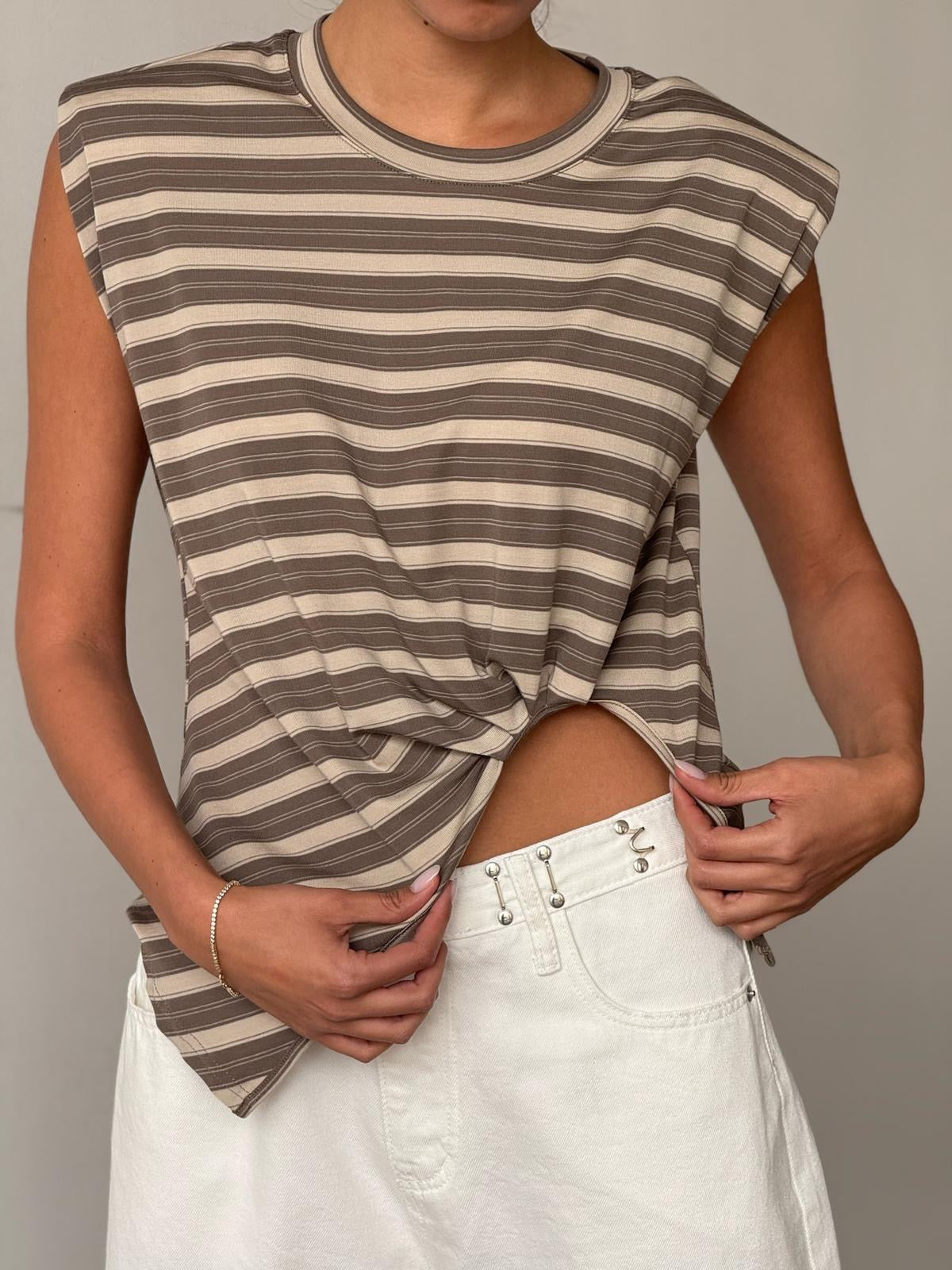 חולצת ריף חולצה קרם טיאגו