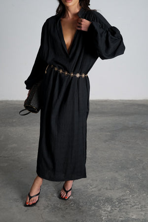 גלביית פררו שמלה שחור O.S GOVANA