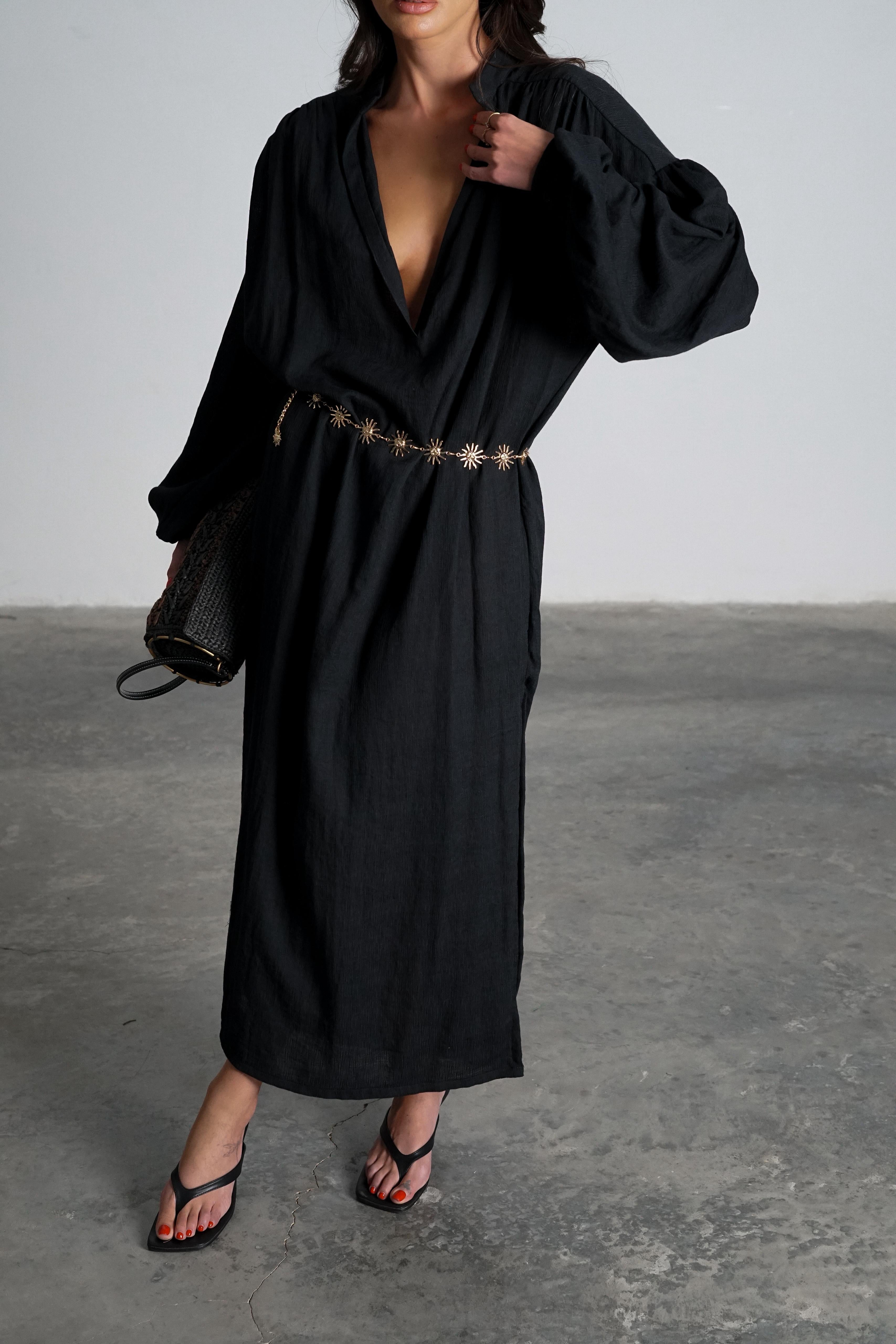 גלביית פררו שמלה שחור O.S GOVANA