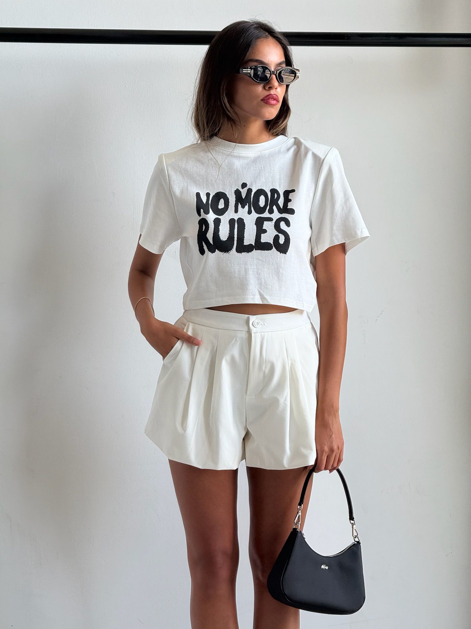 מכנס ריבל שורטים לבן טיאגו