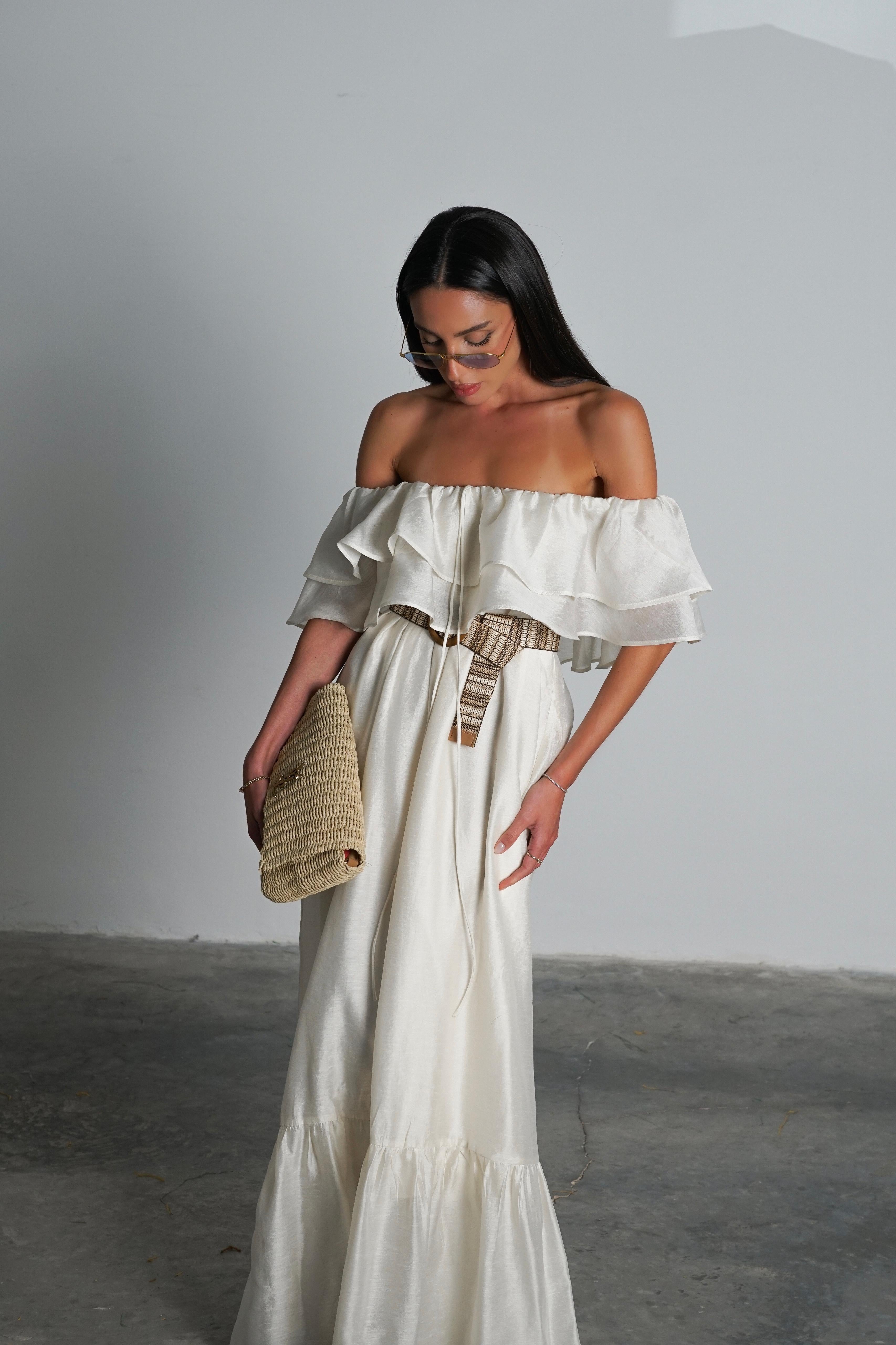 שמלת מלוני שמלה קרם GOVANA