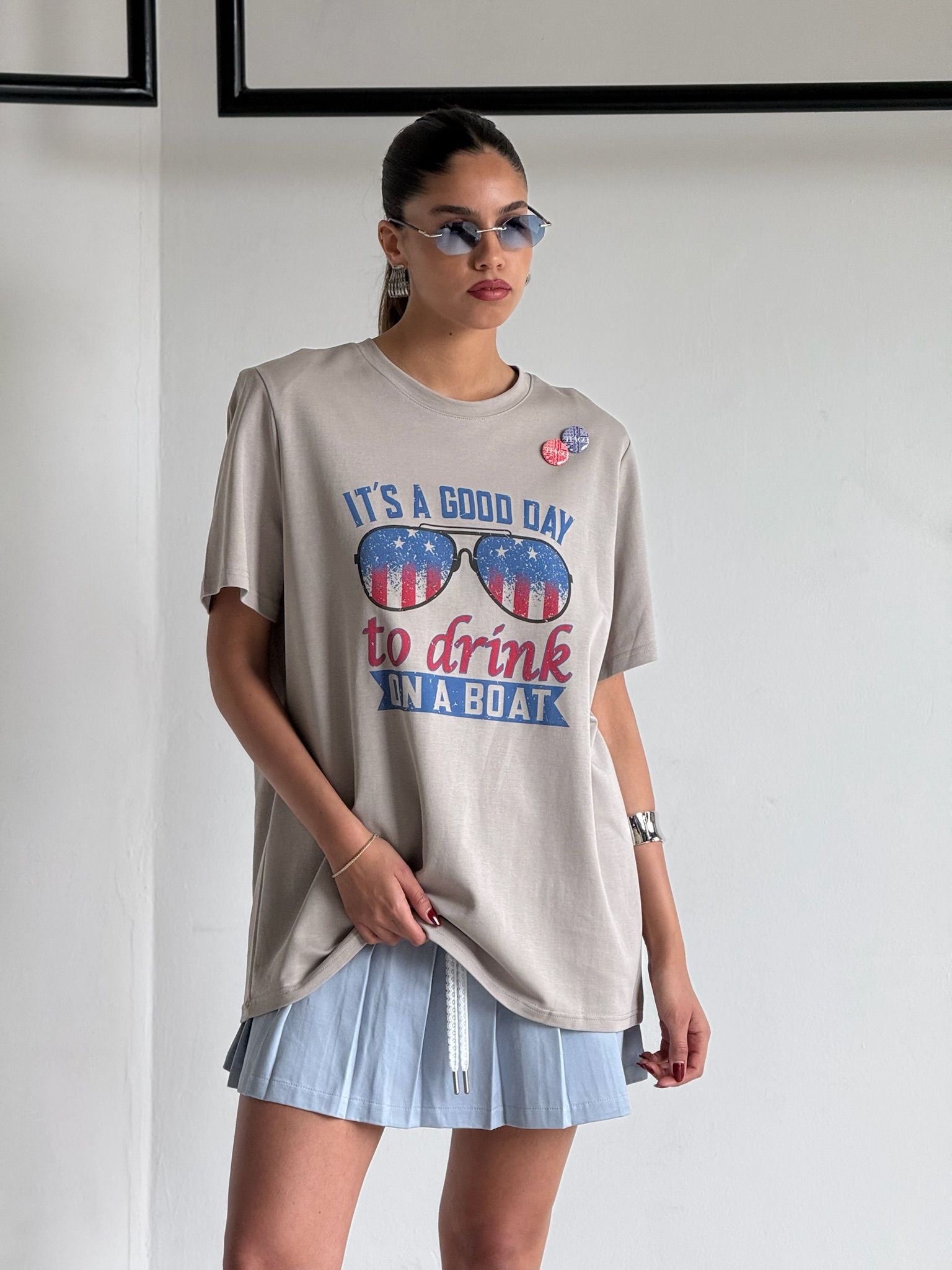 טישרט מיה חולצה אפור בהיר טיאגו