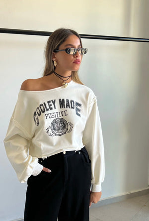 סווטשירט מאליס o-s לבן טיאגו