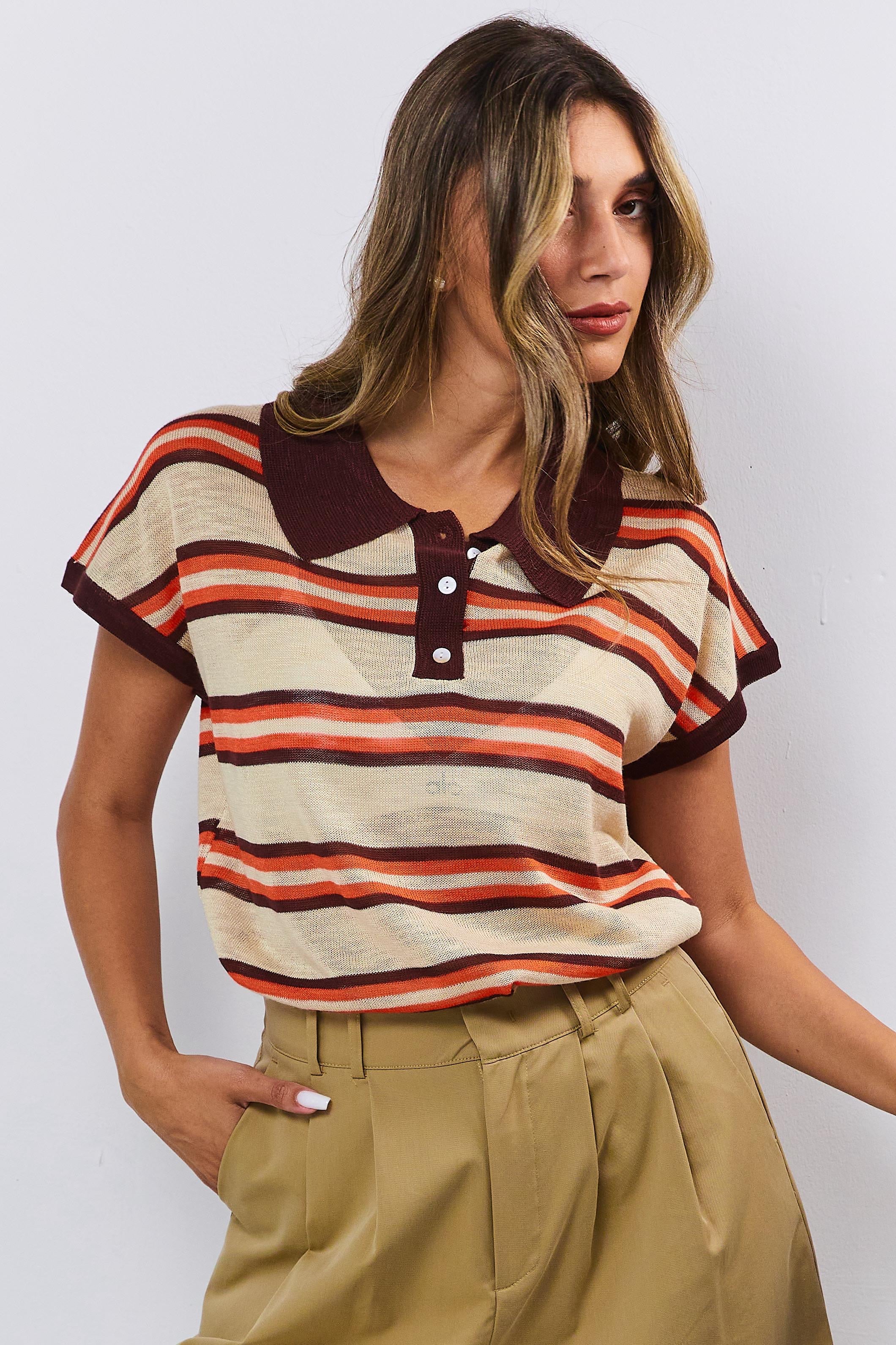 חולצת יולי חולצה חום O.S טיאגו