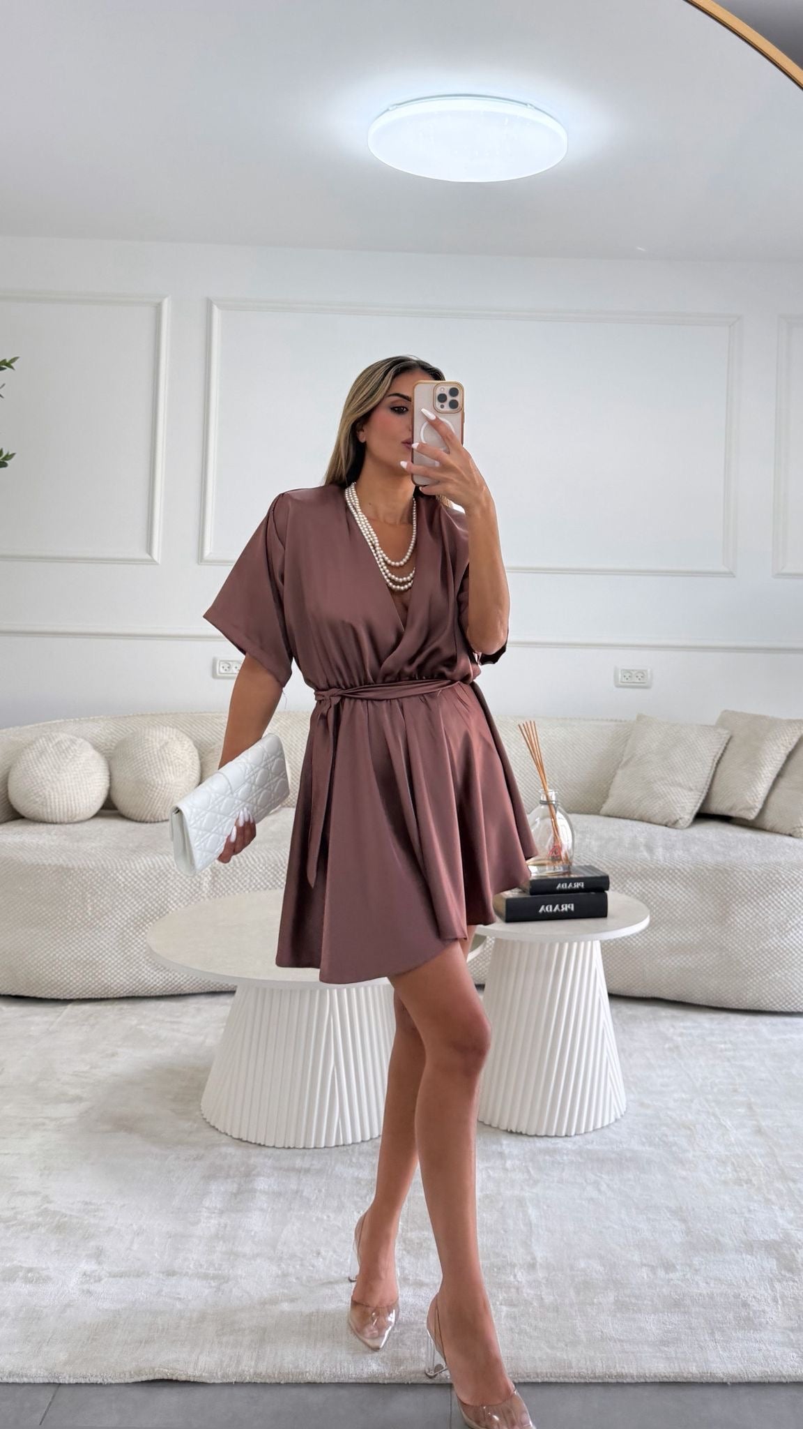 שמלת קטי שמלה חום O.S נטלי שווילי