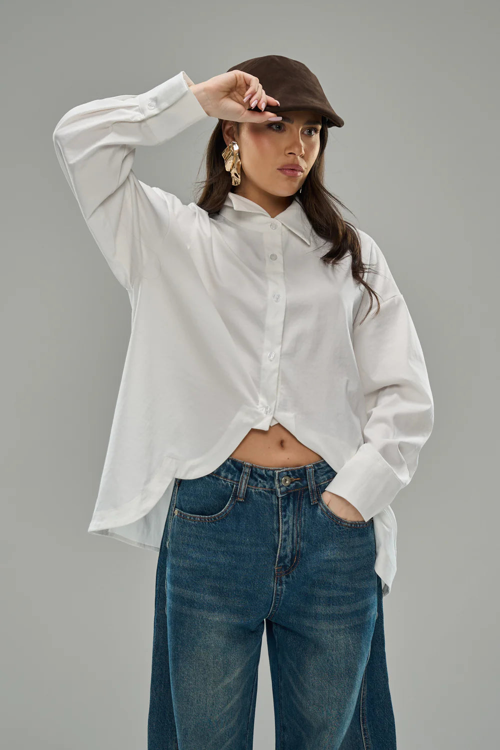 חולצת ג׳רי חולצה לבן One size טיאגו