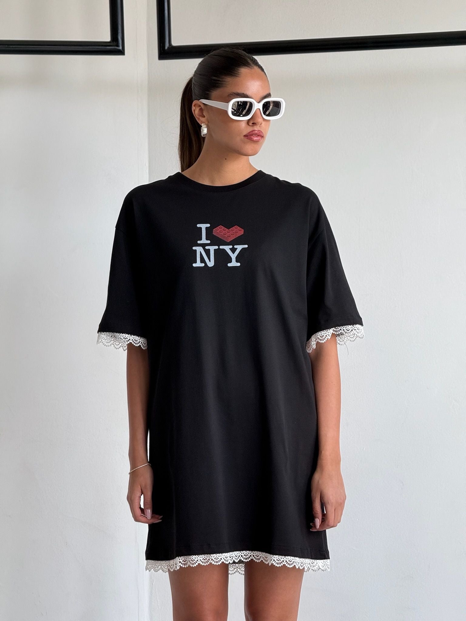 שמלת ניב חולצה שחור טיאגו