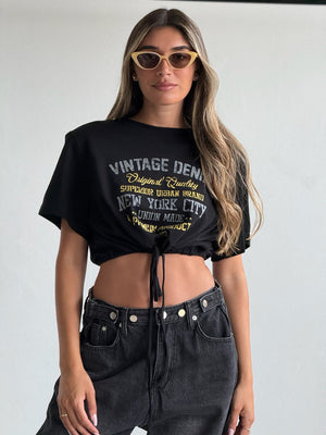 חולצת לילי חולצה שחור טיאגו