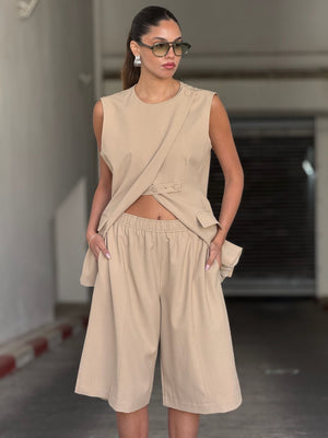 מכנס רויה בז' מבית טיאגו רק בשני בוטיק מעצבים