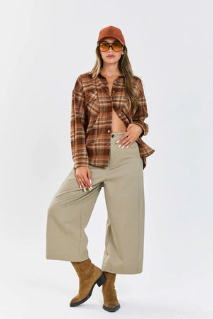 חולצת איזבל משבצות חולצה o-s כתום טיאגו