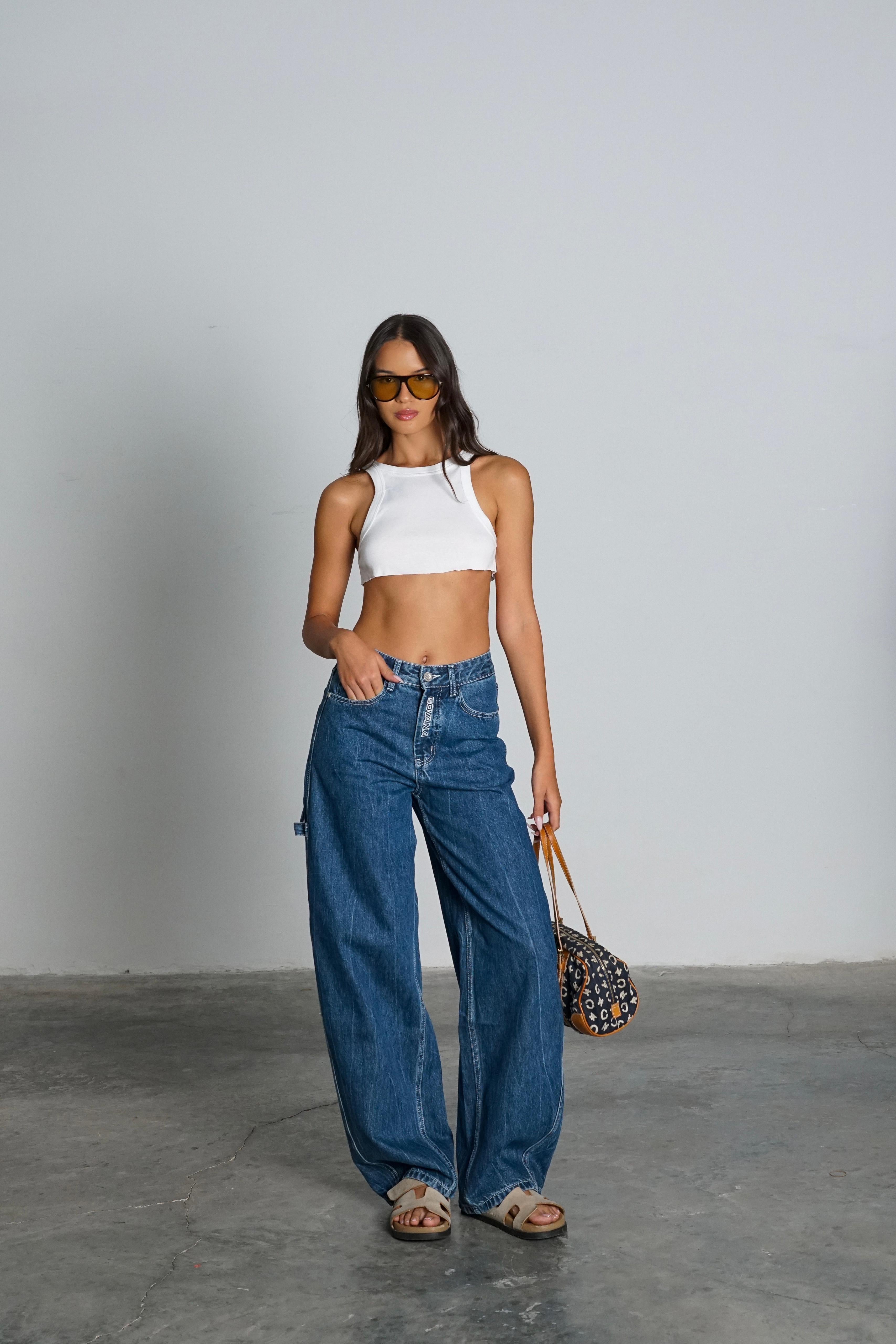 מכנס ג׳ינס לוגו ג׳ינס GOVANA