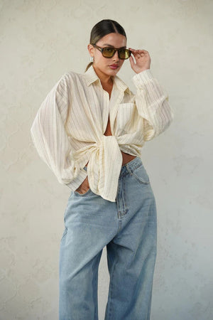 חולצת אסתי קרם מבית RFA רק בשני בוטיק מעצבים