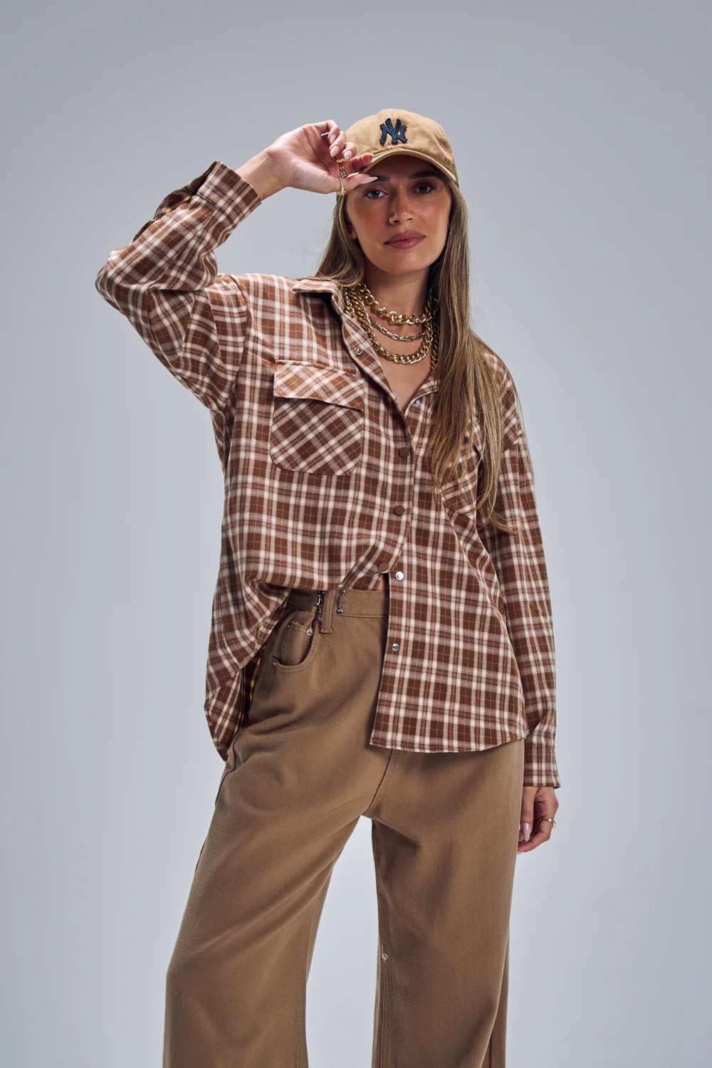 חולצת איזבל משבצות חולצה טיאגו