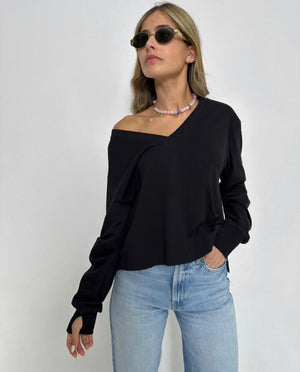 חולצה V-CO חולצה שחור REALTY