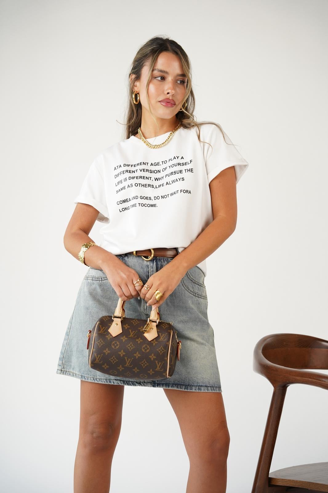 חולצת כיתוב שירלי חולצה RFA