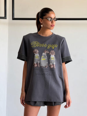 חולצת מיתר חולצה אפור O.S טיאגו