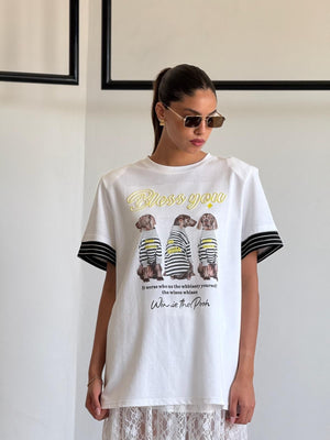 חולצת מיתר חולצה לבן O.S טיאגו