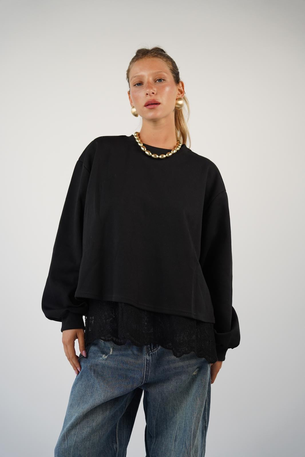 פוטר נועה חולצה שחור O.S RFA