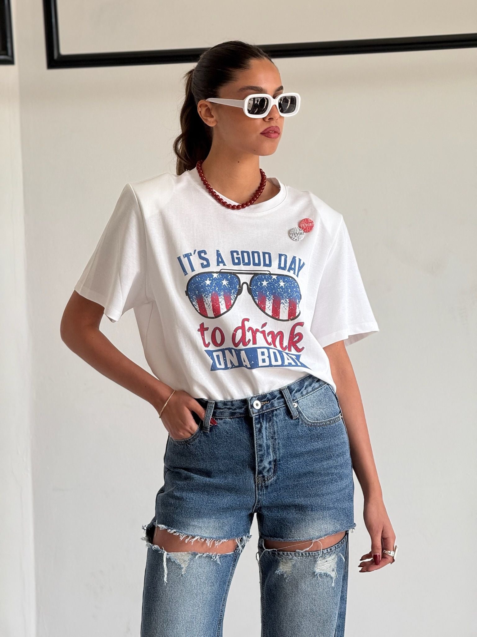 טישרט מיה חולצה לבן טיאגו