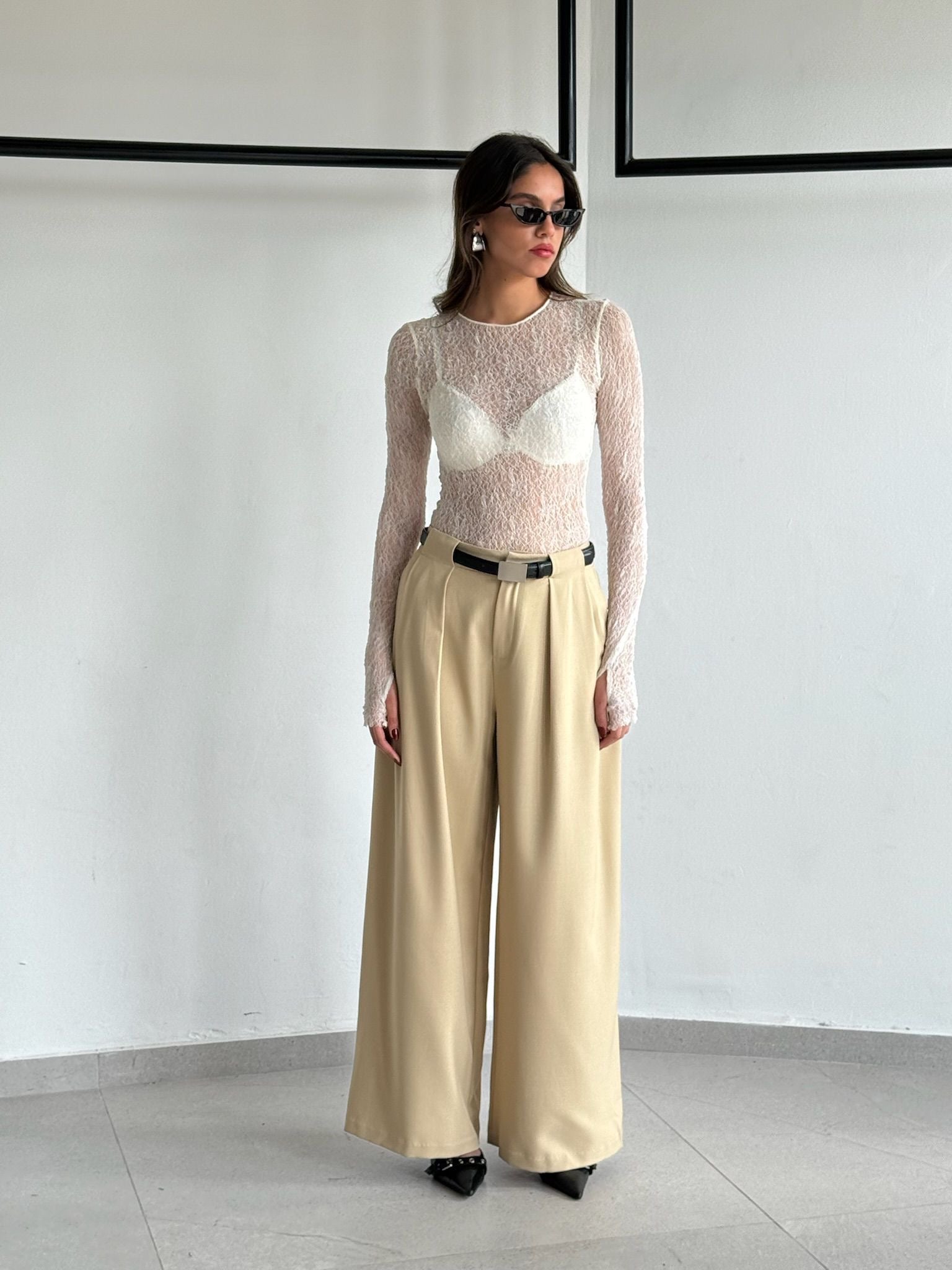 מכנס איזבלה מכנס בז' טיאגו