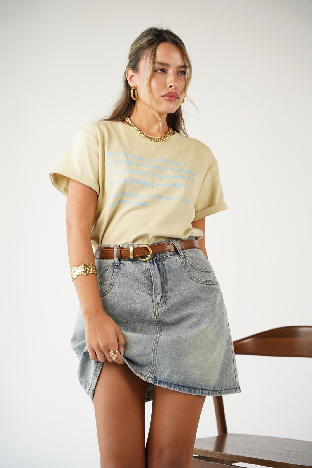 חולצת כיתוב שירלי חולצה RFA