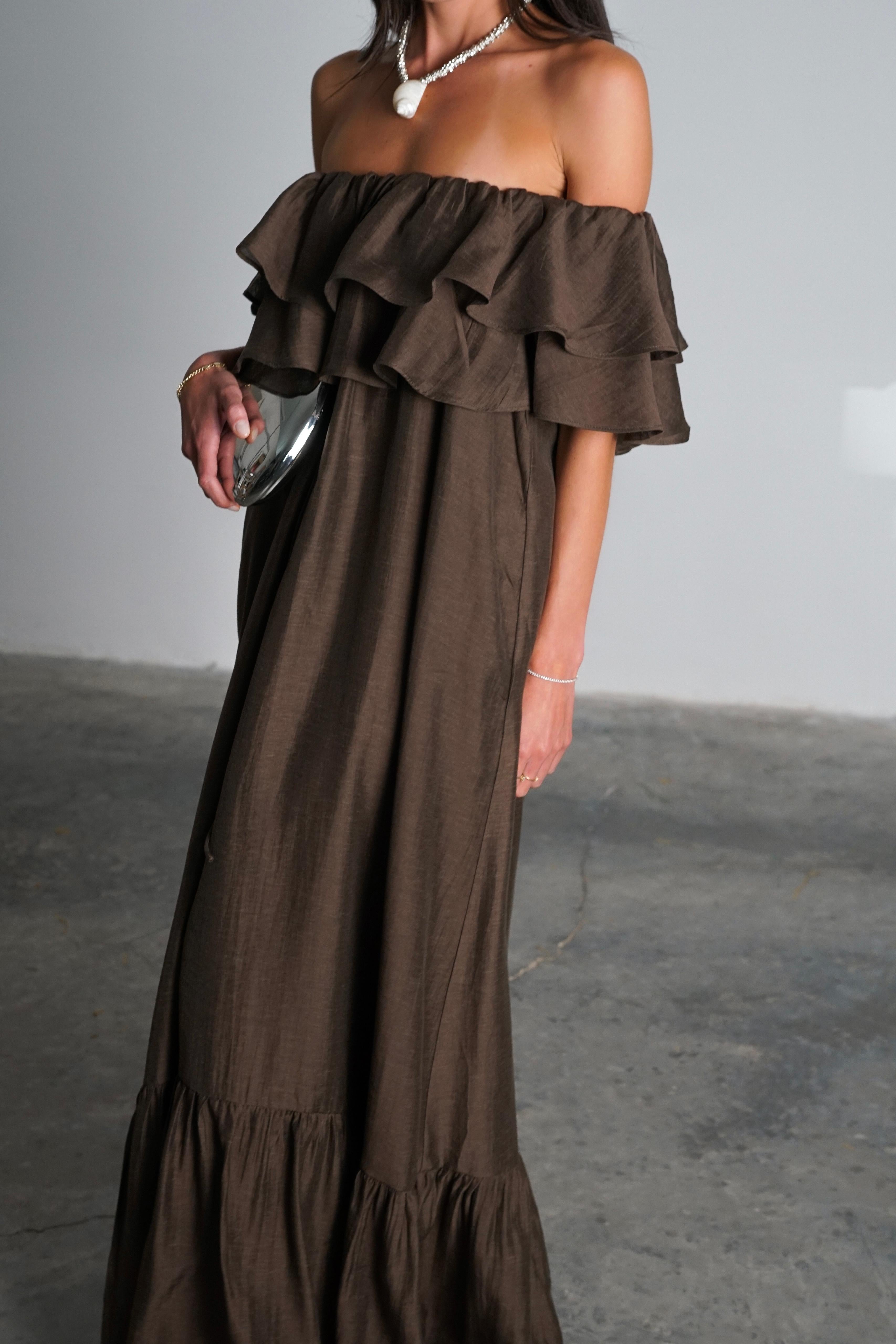 שמלת מלוני שמלה חום GOVANA