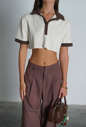 חולצת פולה חולצה קרם GOVANA