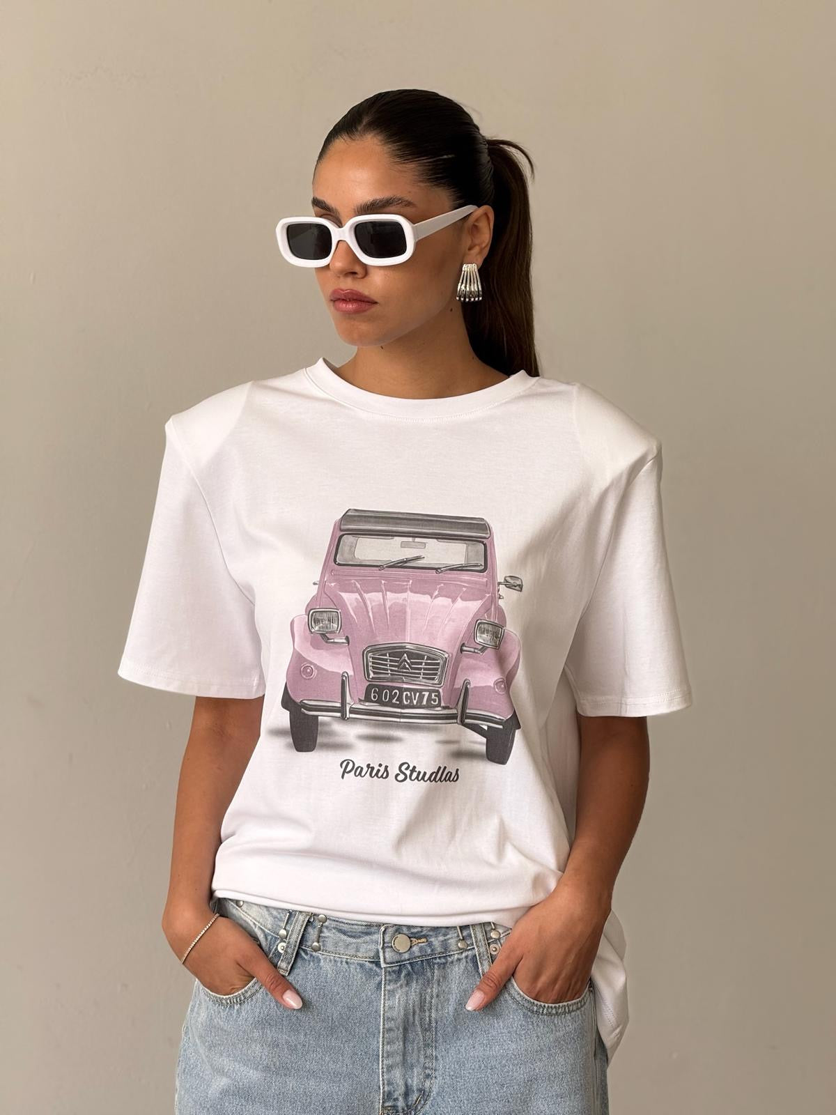 חולצת שנית חולצה לבן O.S טיאגו