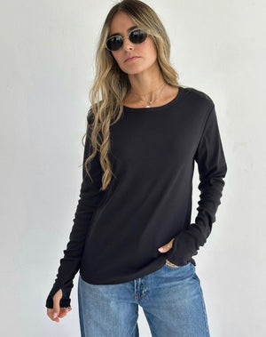 חולצה New fine top long חולצה שחור REALTY
