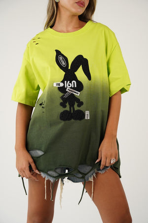 טישרט רביד חולצה צהוב O.S RFA