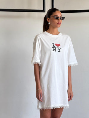 שמלת ניב חולצה לבן טיאגו