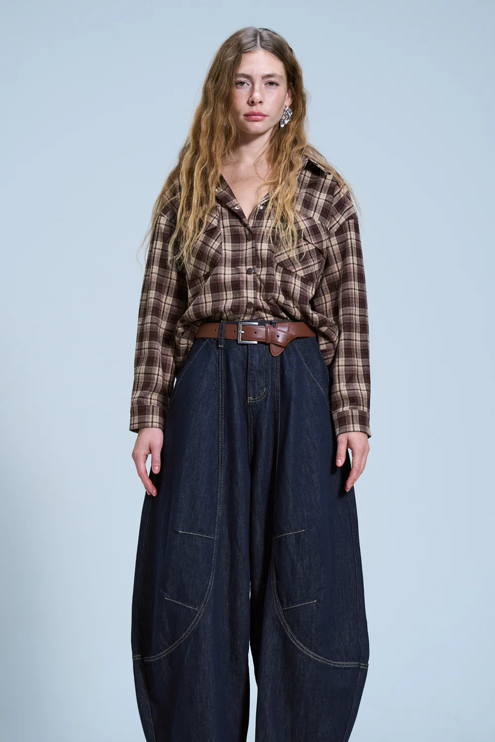 חולצת איזבל משבצות חולצה טיאגו