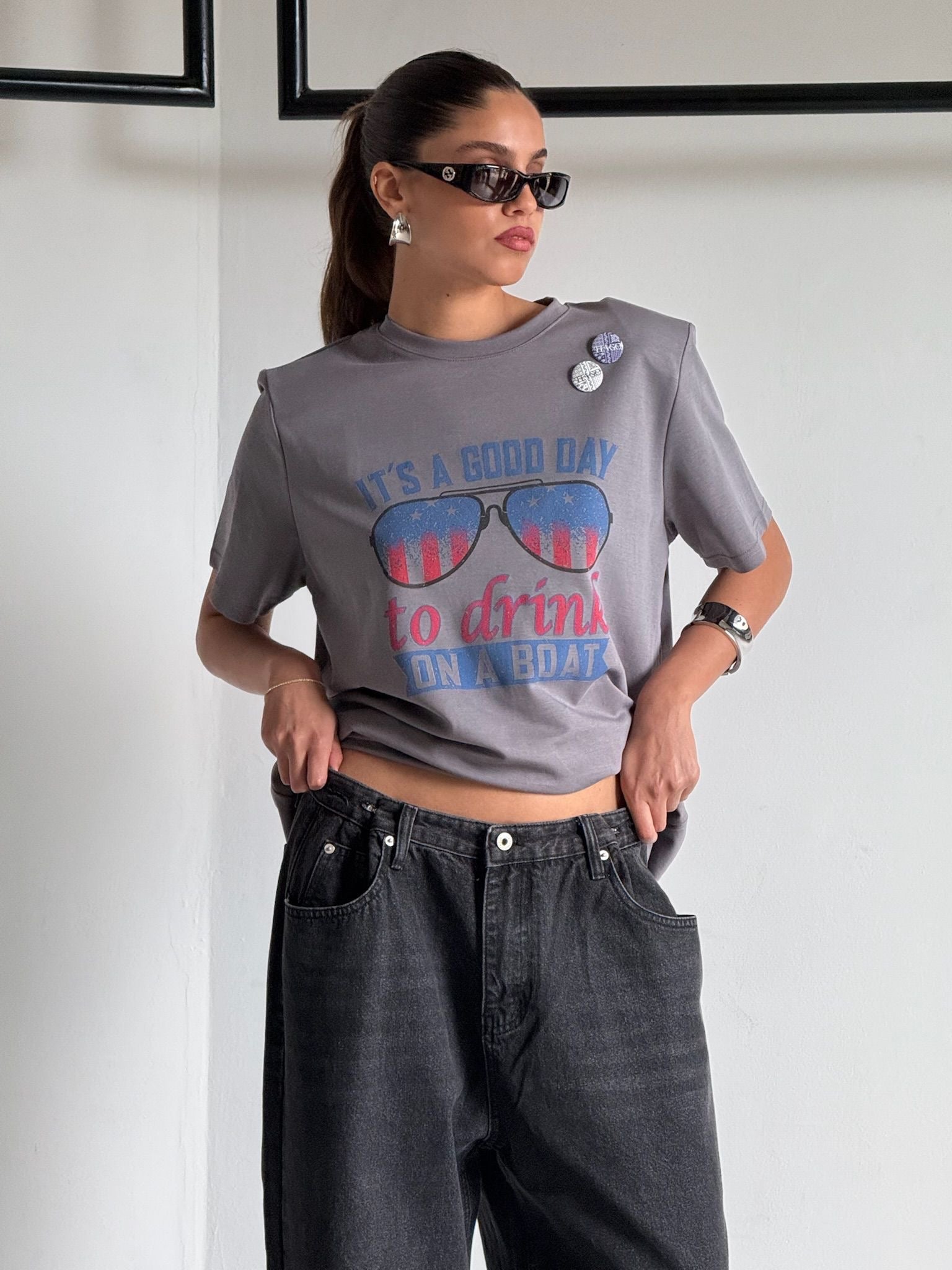 טישרט מיה חולצה אפור טיאגו