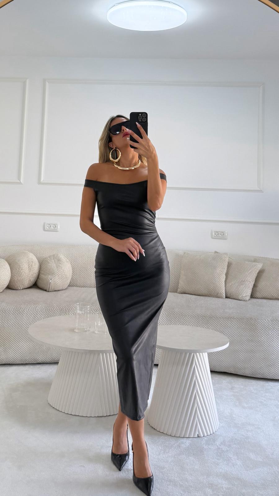 שמלת ליאל דמוי עור שמלה נטלי שווילי