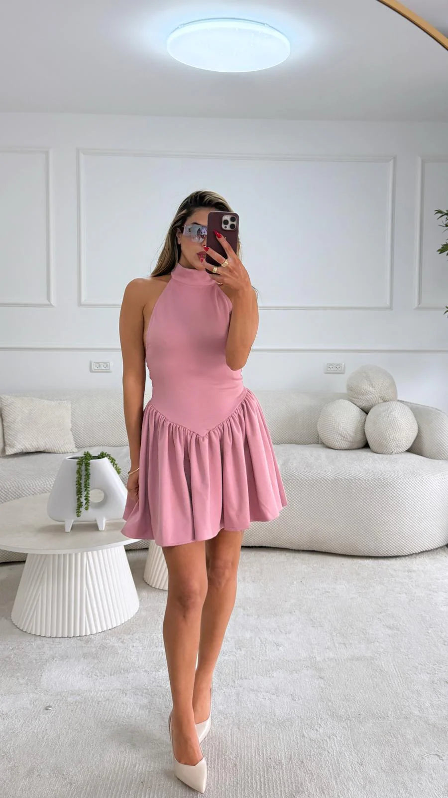 שמלת רוזי ורוד מבית נטלי שווילי רק בשני בוטיק מעצבים